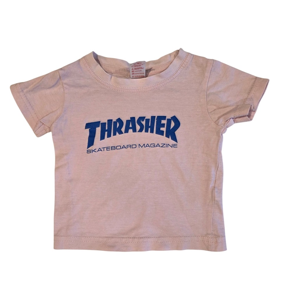 Thrasher Skateboard Magazine Infant T-Shirt Light Pink Blue Logo 6M